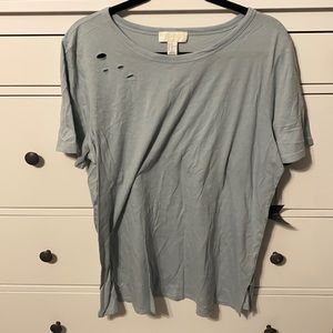 Blue distressed T-shirt